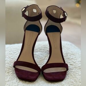 Stuart Weitzman Burgundy Ankle Strap Heels